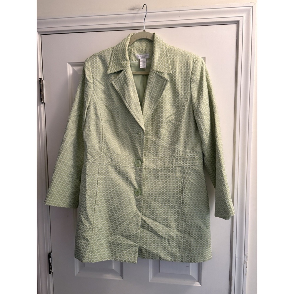 Worthington lined Fitted Dress Jacket Peacoat Peridot Green Size 16 Petite